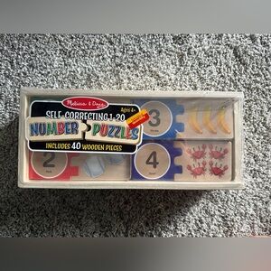 Melissa & Doug Self-Correcting Number Puzzles - Blue, Red, Yellow